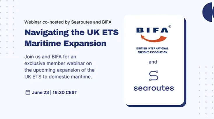 BIFA webinar card on navigating the UK ETS maritime expansion