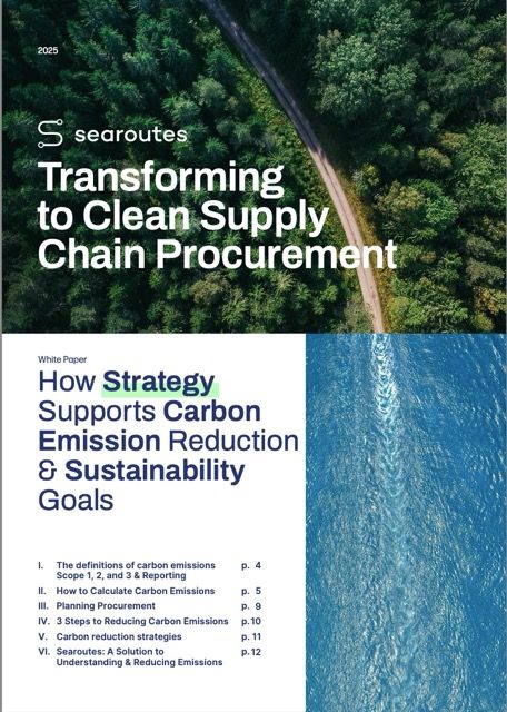 transforming clean supply chain procurement 2025 - white paper cover from Searoutes 
